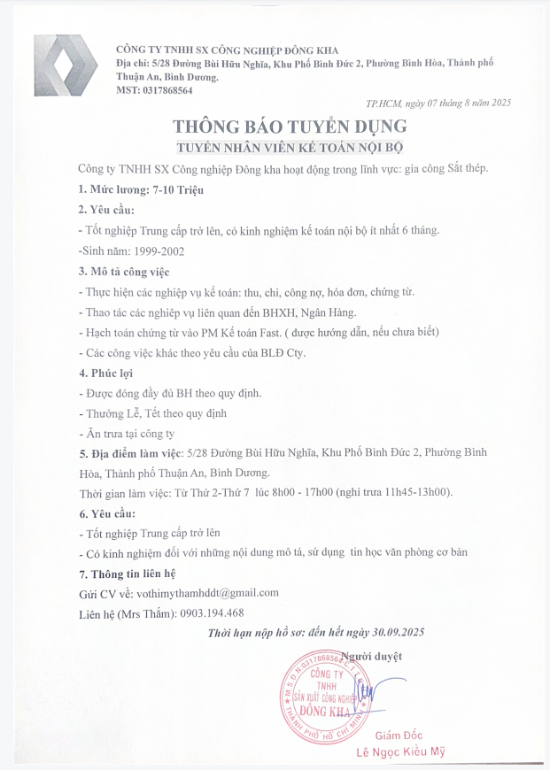 lĩnh vực hoạt động